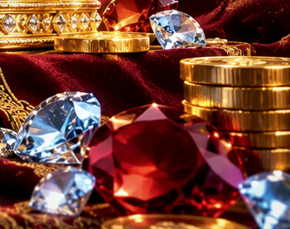 Rubies and white diamonds