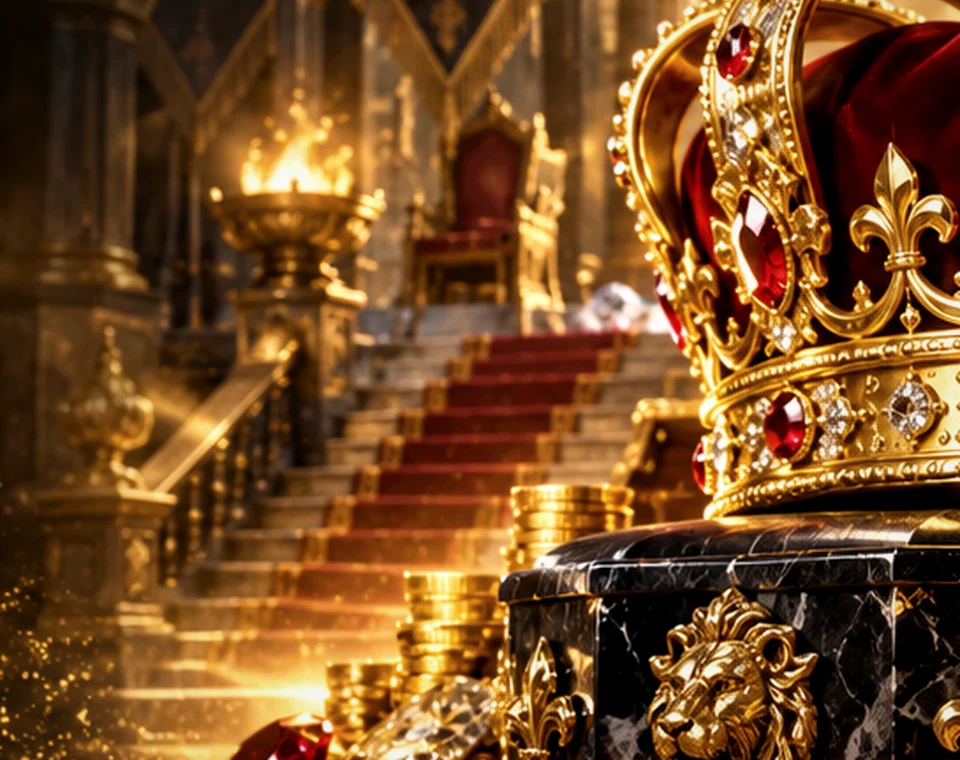 A stairway in gold